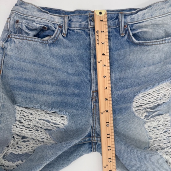 GRLFRND Jean Shorts Women 29 Blue Beverly Distressed Button Fly Light Wash Denim - Picture 12 of 14